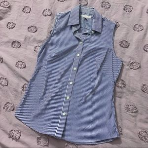 Banana Republic sleeveless striped button up
